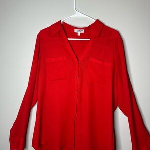 Express Women's Scarlet Button Down Shirt